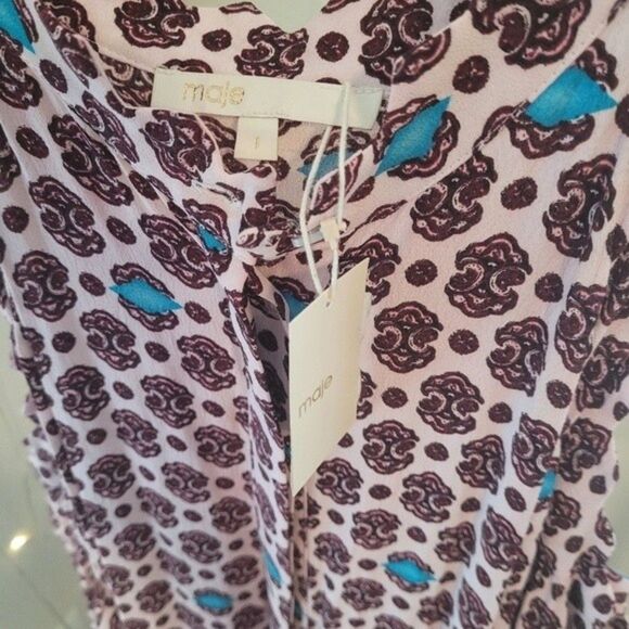 Maje Ralinka Printed Cold-Shoulder Dress - Picture 4 of 8